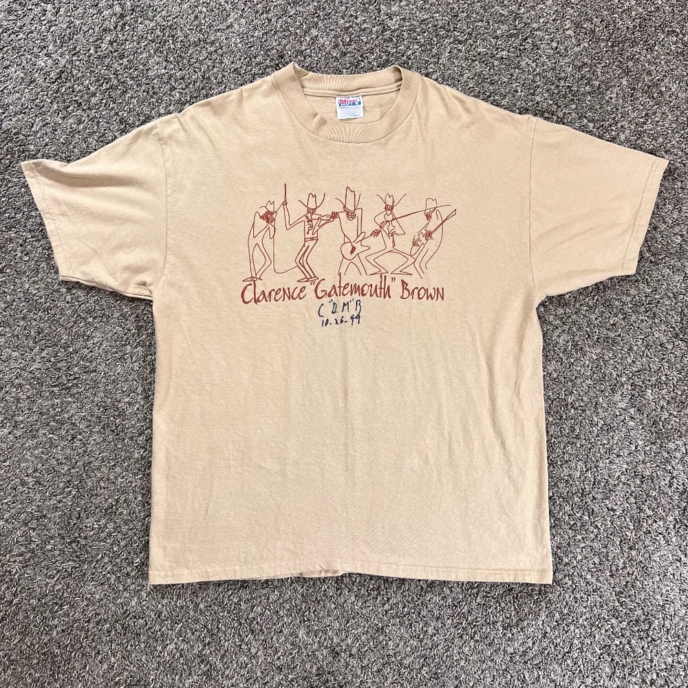 1999 Vintage Clarence Gatemouth Brown Autographed T Shirt